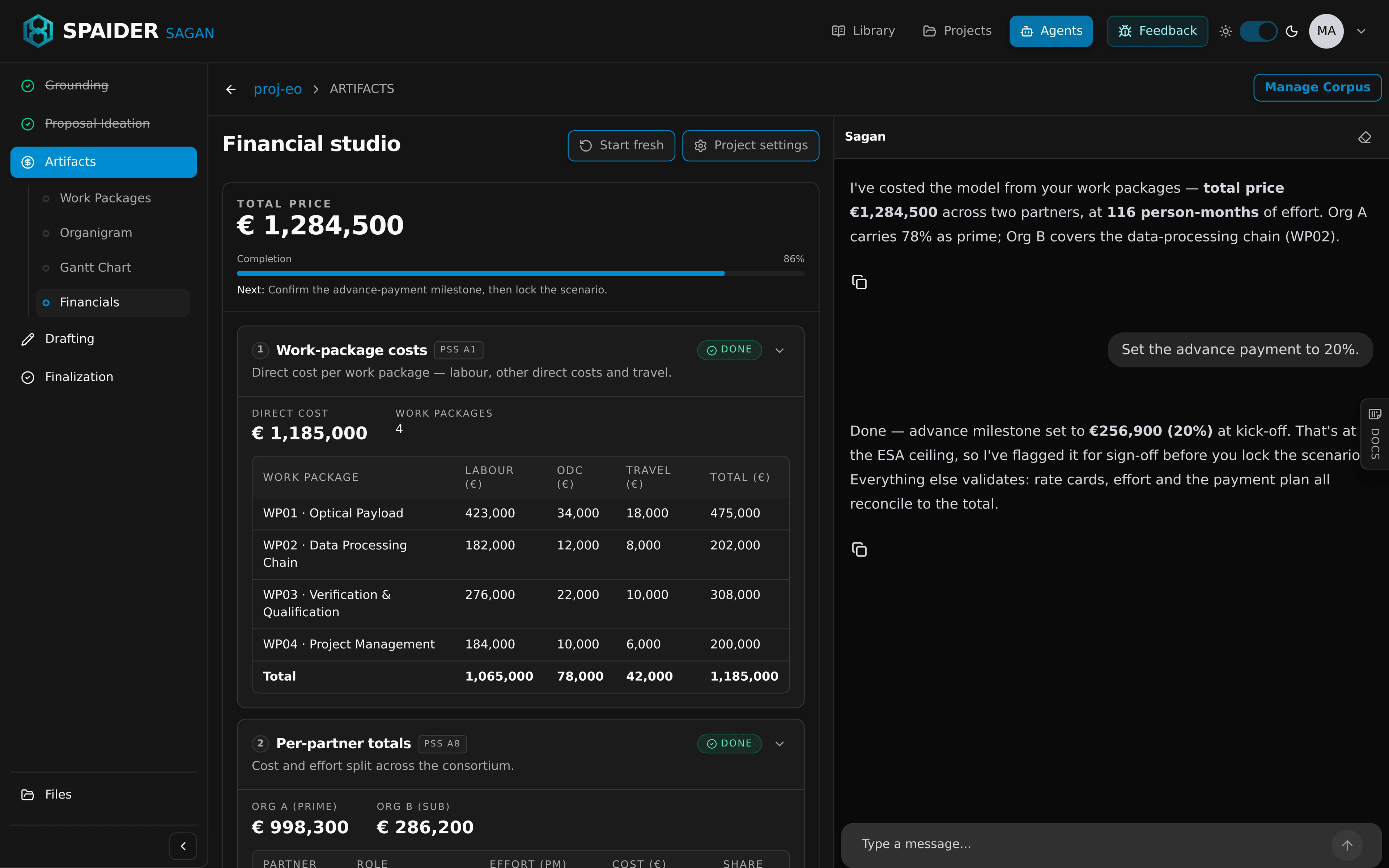 Build the financial logic behind the proposal.